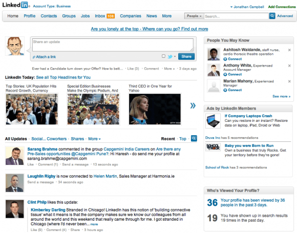 Linkedin Homepage / Linkedin Updates Tools For Homepage Profile Editing ...