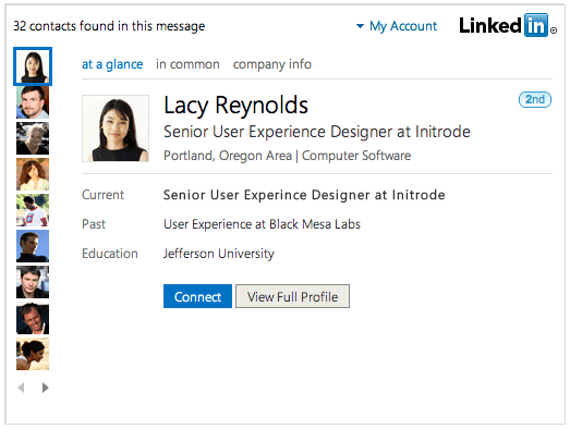 linkedin and outlook