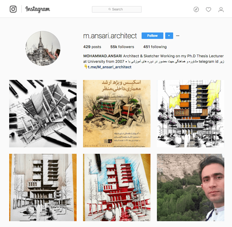 Mohammad Ansari's Instagram Page